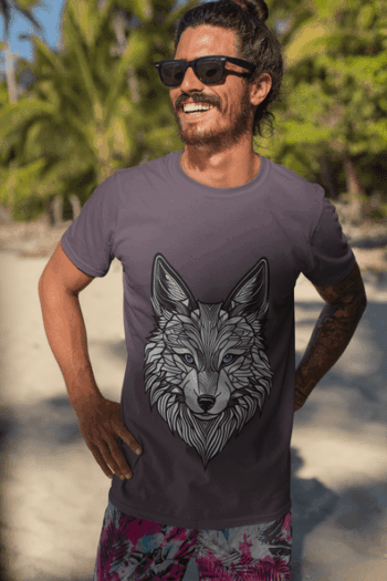 Alpha Wolf Graphic T-Shirt – Dusty Purple (Size-M)