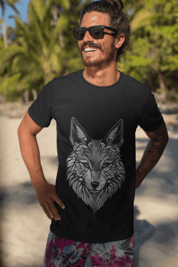 Alpha Wolf Black T-Shirt (Size-L)