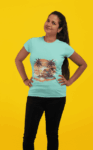 Tropical Sunset Beach Tee – Sky Blue(Size-S)