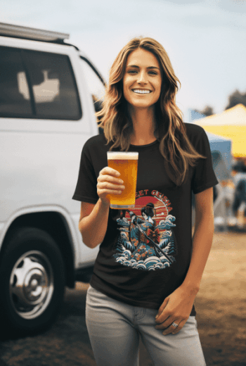 Street Geisha Wave Tee – Black(Size-L)