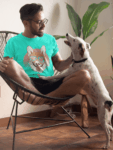 Corgi Heart Shades Tee - Aqua Green (Size-S)
