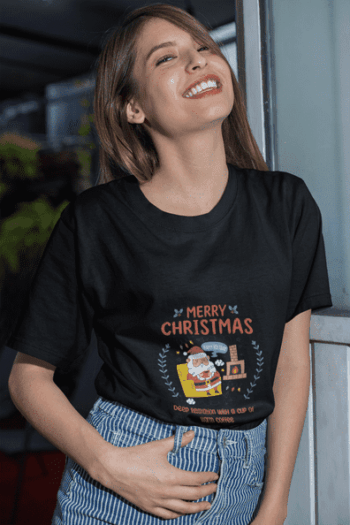Merry Christmas Santa Tee – Black(Size-L)