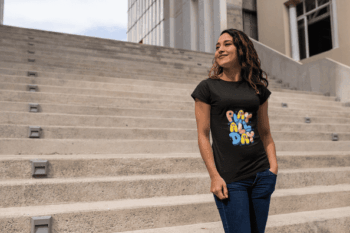 Eat All Day Cartoon Graphic Black T-Shirt (Size-L)