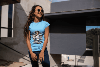 Anime Style "Good Day" Sky Blue T-Shirt (Size-L)