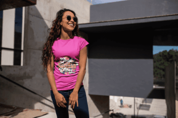 Good Summer Vibes Graphic Hot Pink T-Shirt (Size-S)