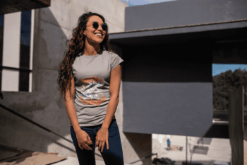 Anime Girl “Good Day” Grey T-Shirt (Size-L)