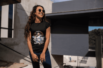 Anime Girl “Good Day” Black T-Shirt (Size-L)